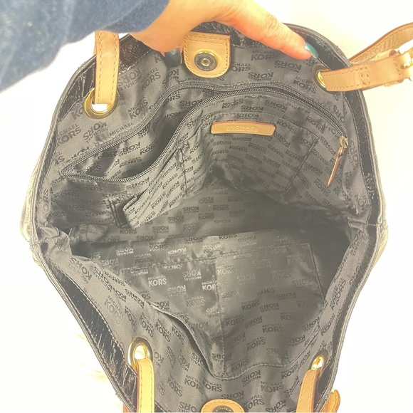 Michael Kors Black Patent Leather Tote Bag - Picture 8 of 9